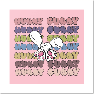 Hunny Bunny repeat bubble words pastels bunny butt Posters and Art